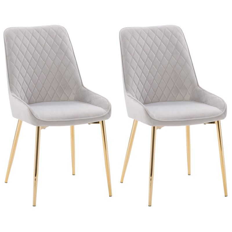 Maurio 19.25'' H Velvet Upholstered Side Chair, Light Gray