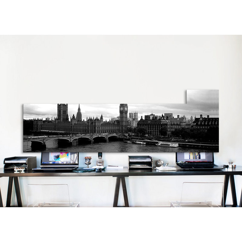 Ensemble de 3 reproductions de photos sur toile tendue, "westminster bridge, big ben, maisons du parlement, londres 3"