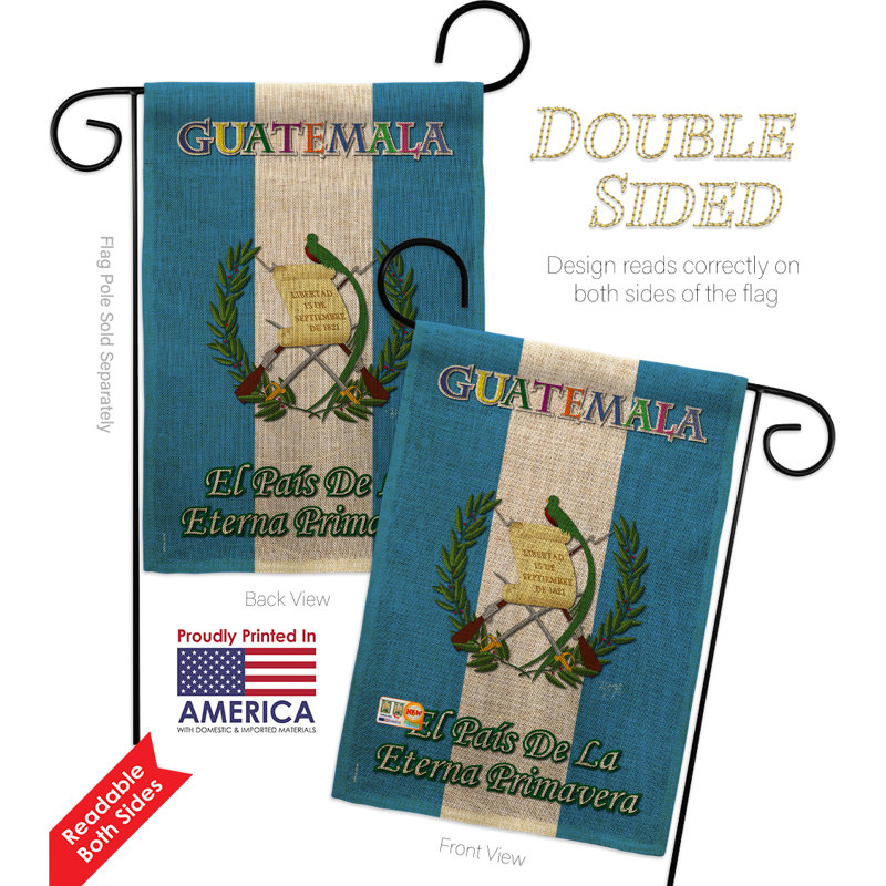 Guatemala de la nationalité du monde, impressions de polyester de 2 côtés 18,5 x 13 po ensemble de drapeau, Toile de jute
