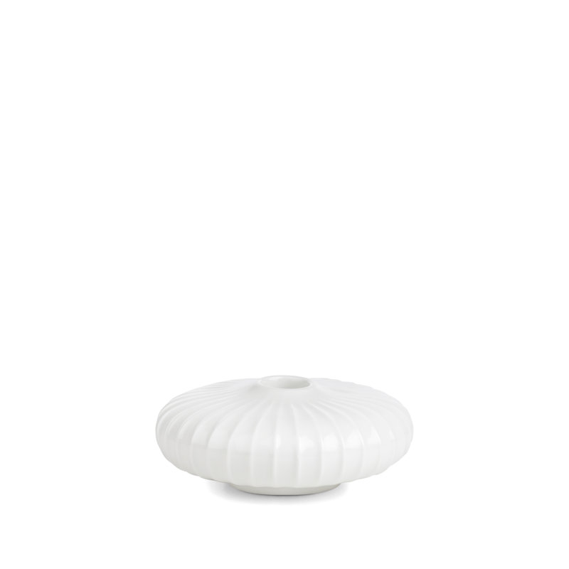 White Ceramic Round Tabletop Candlestick Holder