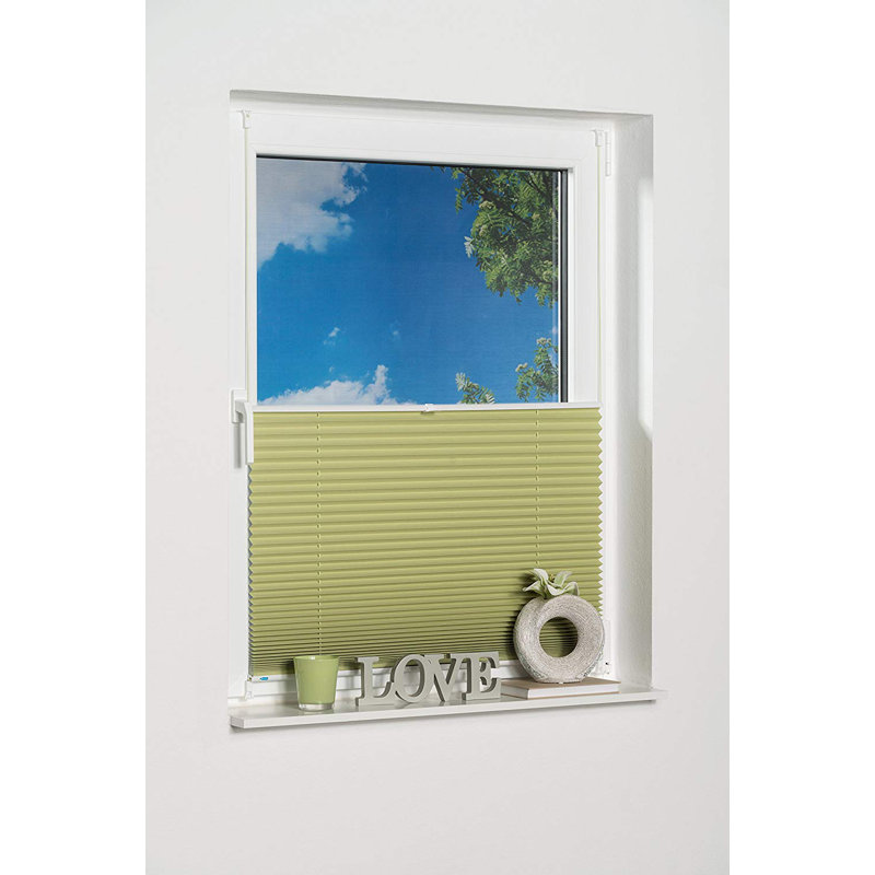 Cordless Room Darkening Pleated Shade, 70 W x 210 L cm, Green