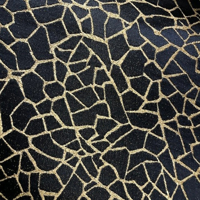 Tissu d'ameublement 100% cristal Gravel, Marine / doré