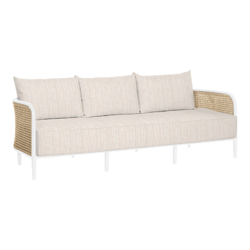 Havana (Cane) Sofa, No welt + Standard fill, Chalk/Natural Resin, Perigold Poros Eggshell