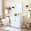 Armoire basse en bois massif à fermeture douce, 1 tablette, rangement pour salle de bain, cuisine pour buanderie robuste et stable