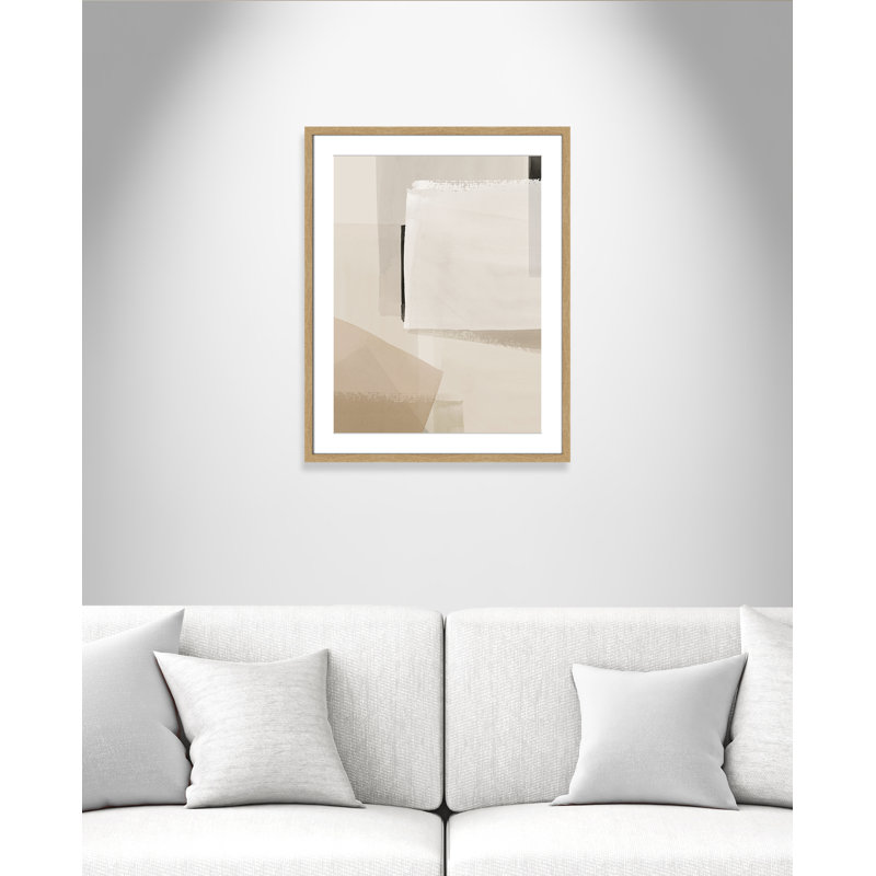 Imprimé calme et géométrique par Hazel J, 23.5'' W x 29.5'' H, Matted Print, Natural