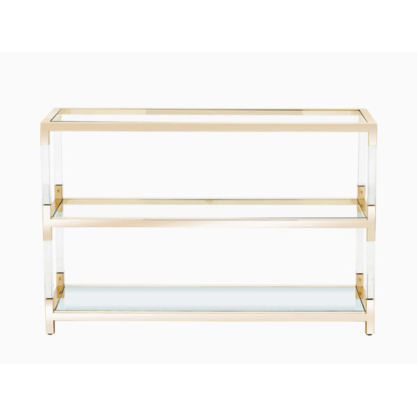 Everly Quinn Golden Stainless Steel Console Table | Wayfair