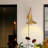 Modern Swing Arm Plug In Wall Sconces, Adjustable Lampshade, Gold