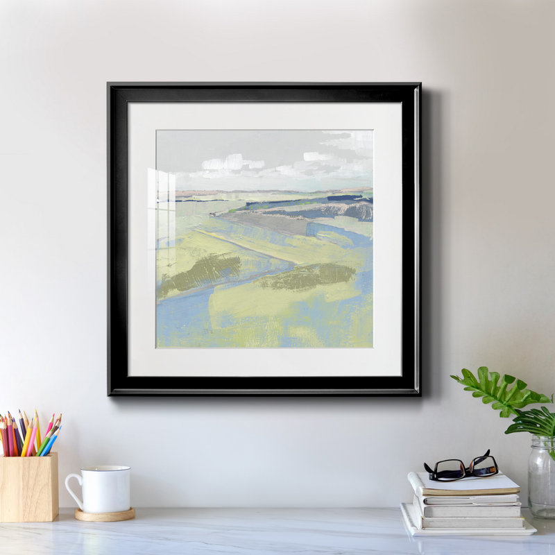 Pastel Prairie II - Toile encadrée de qualité supérieure - prête à être accrochée, H 26,5 po x l 26,5 po x P 1,5 po, Blanc
