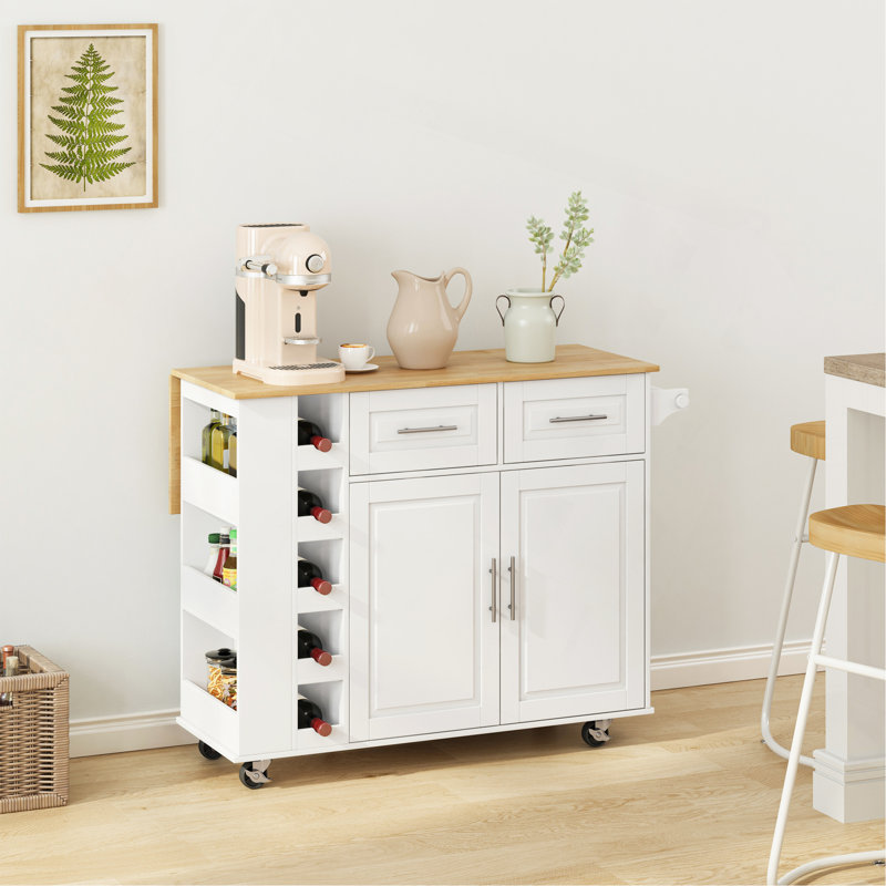Chariot d'îlot de cuisine polyvalent avec plusieurs options de rangement pour une fonctionnalité améliorée