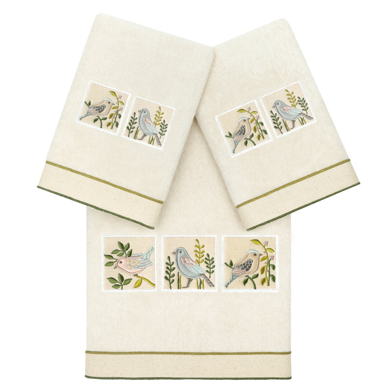 3 Piece Turkish Cotton Towel Set, Beige