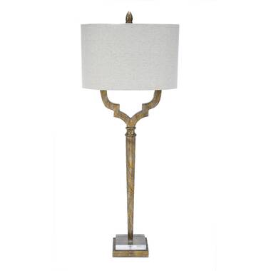 Parfait Table Lamp in Antique Brass With Crystal Prism Shade