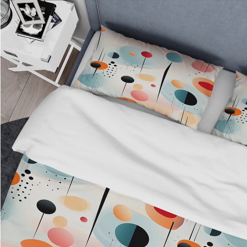 Ensemble de housse de couette en microfibre pastel bleu / rose, Housse de couette simple + 1 taie décorative stan