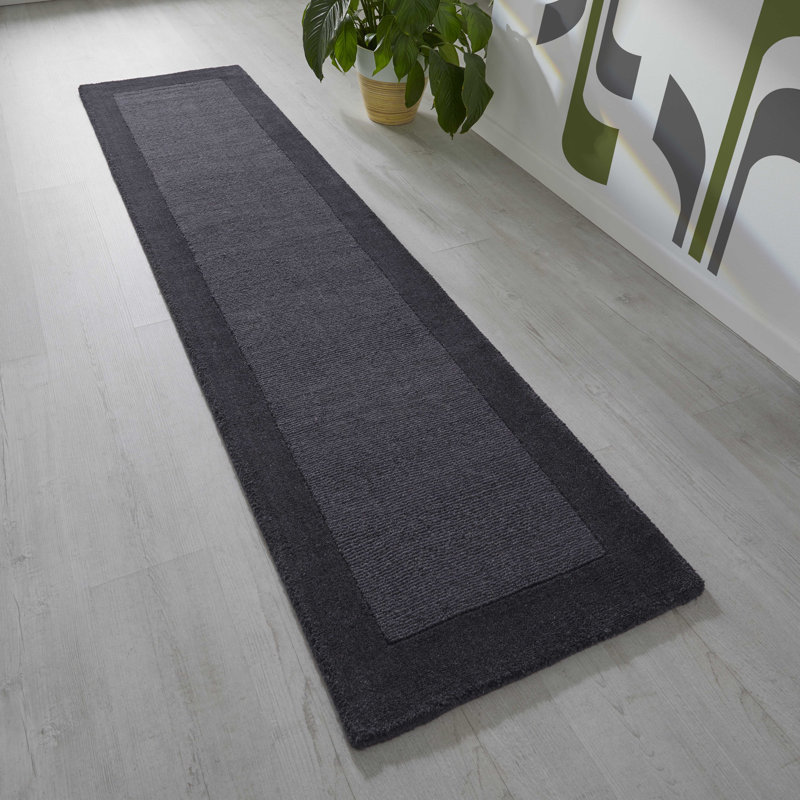 Comobabi Solid Colour Wool Hand Woven Area Rug, Runner 60 x 230cm