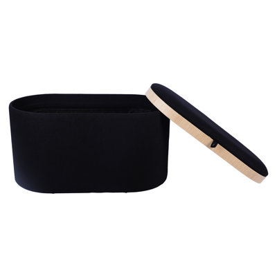 Storage With Reversible Tray, Black, 30 X 16.5 Size, 28 Wide Compartment Tray In High, 265 Lbs Weight Limit, Versatile Use As Coffee Table Or Footrest