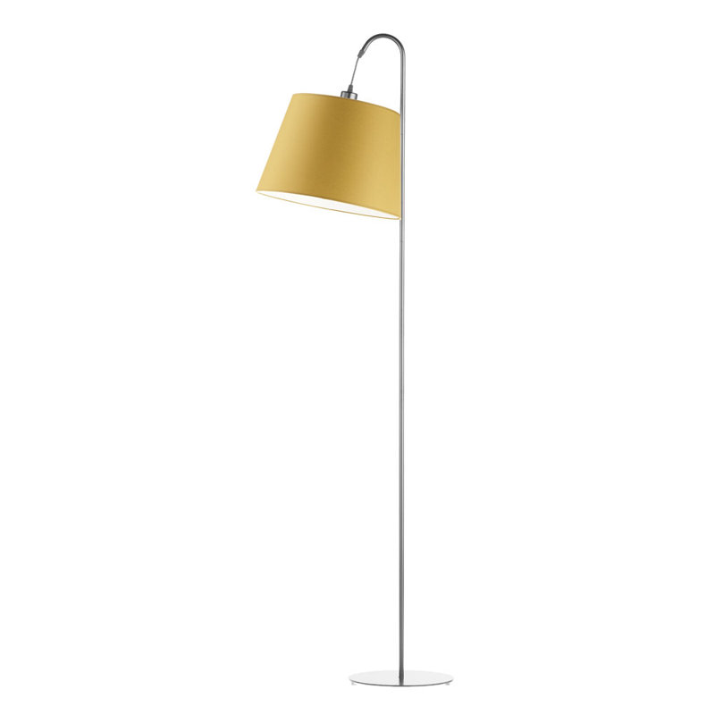 Salom 171cm Steel Arched/Arc Floor Lamp, Mustard, Silver 