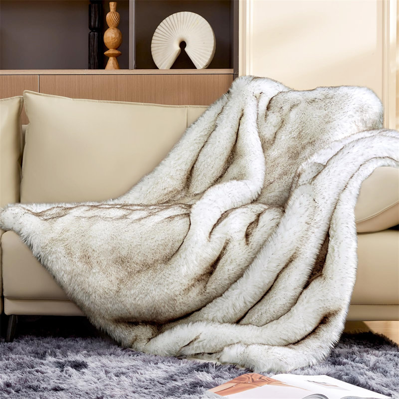 Machine Woven Throw Blanket, White
