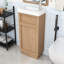 Meuble-lavabo compact compact avec lavabo en résine, tablette réglable et porte réversible à fermeture en douceur
