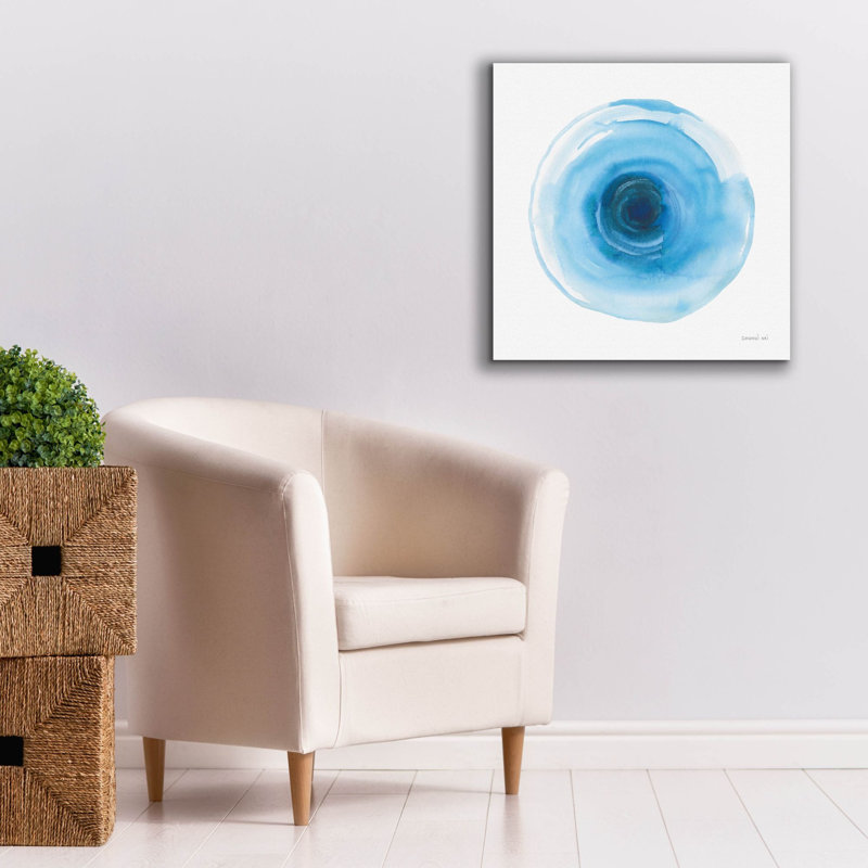 Art mural sur toile Winston Porter «Center Of Blue 1» par Danhui Nai, H 26 po x l 26 po