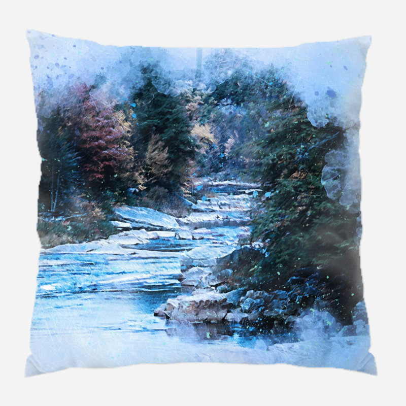 Outdoor Reversible Throw Pillow, Microsuede, Indoor
