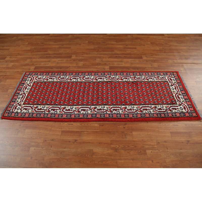 Tapis de couloir oriental géométrique Botemir noué à la main 2 x 7