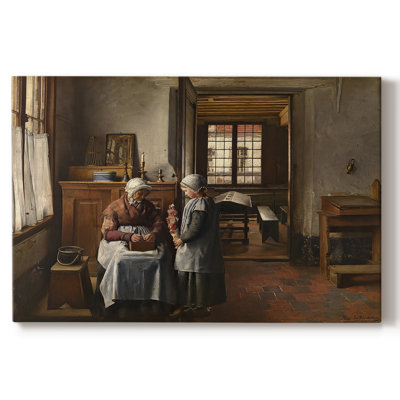 Intérieur avec femme et enfant-Henri De Braekeleer-Toile tendue avec châssis-c. Fin du 19e siècle