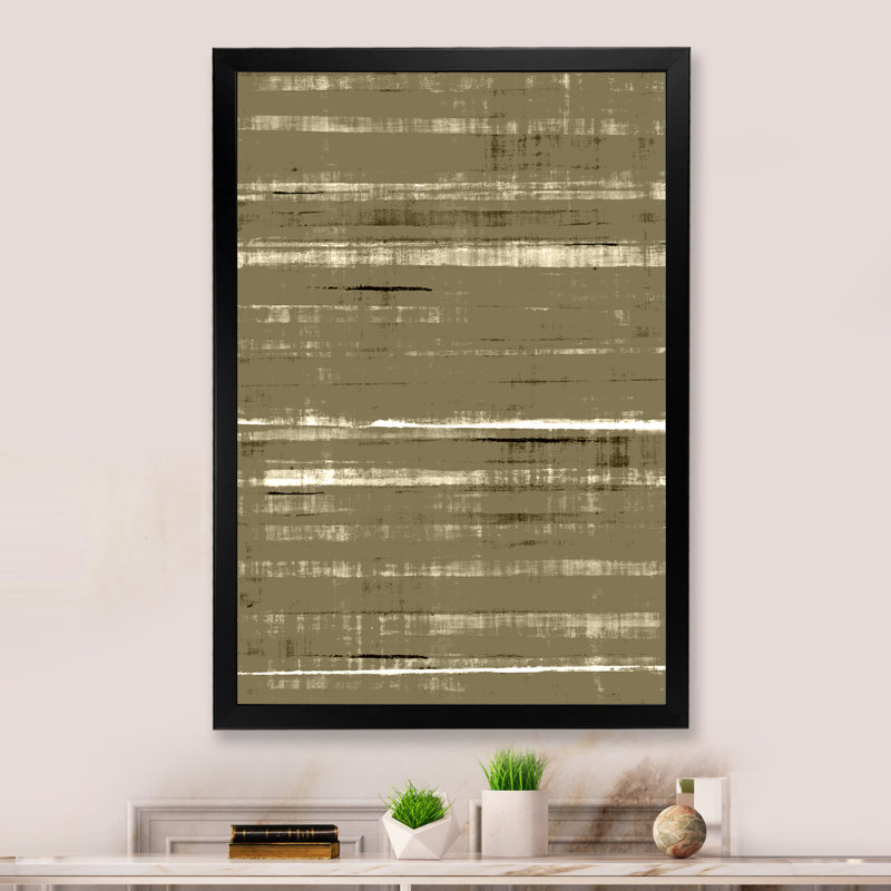 Art abstrait sur toile beige et brun II - Art moderne et contemporain sur toile, H 20 po x l 12 po x P 1 po