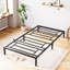 Base de lit plateforme simple en métal Garveehome, lattes en métal antidérapantes silencieuses, sommier robuste avec espace de rangement inférieur, capacité de 800 lb, aucun sommier nécessaire, noir-245677742