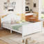 Lit double pour enfants, lit plateforme double en bois avec tête et pied de lit-309256498-309256499