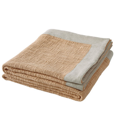 Dylan Tufted Hand Woven 100% Cotton Throw Blanket with Linen Border