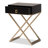 Fruitvale Nightstand in Black Finished Wood With Cross Metal Legs, 13.8'' H X 18.9'' W X 26.8'' D-1714231553
