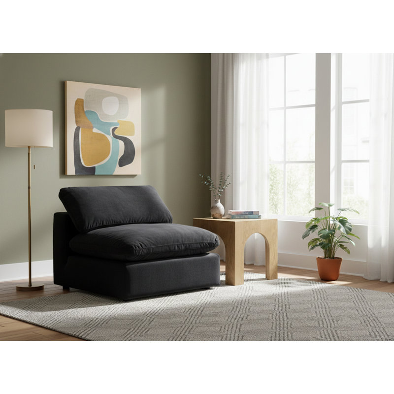 Fauteuil l 40 po, Velours noir
