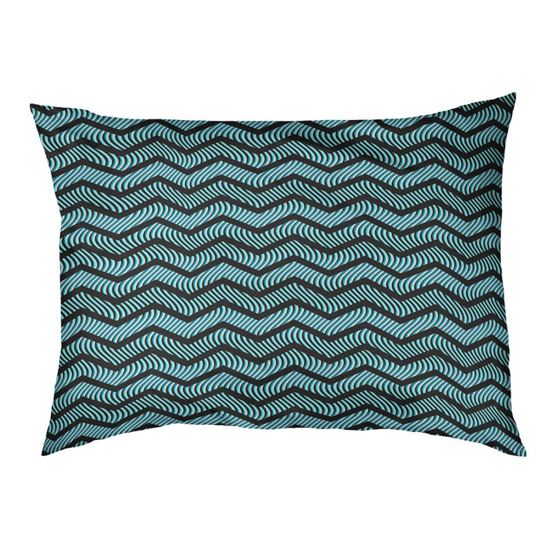 Coussin pour chien Chelan, Moyen (l 40 po x P 6,5 po x H 30 po), Noir / bleu sarcelle