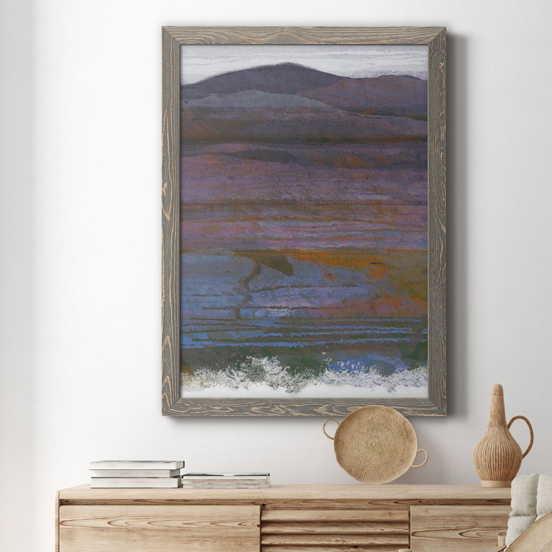«Majestic Mountains II», peinture sur toile encadrée, H 24 po x l 18 po x P 1,5 po, Gris