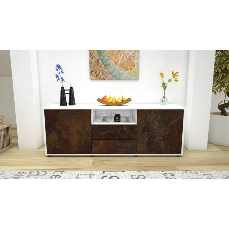 Wyche TV Stand for TVs up to 60", Rust / Matte White