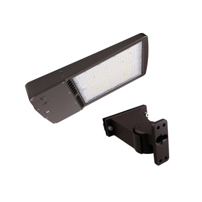 Éclairage à DEL à fixation directe avec bras - 300 W - 43 500 lumens - Lumière du jour 5000 K - 120 à 277 V - Intensité réglable - Finition bronze - Stationnement extérieur et éclairage commercial