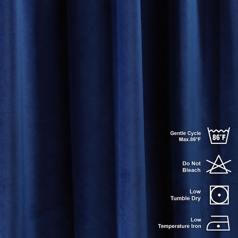 Room Darkening Single Curtain Panel, Navy Blue, 190cm Width x 375cm Drop