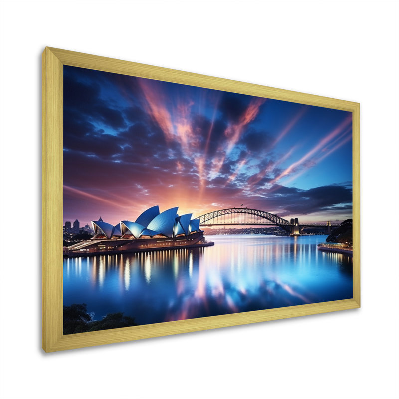 Australie, Australie, Sydney II, impression sur toile encadrée, H 12 po x l 20 po x P 1 po, Encadrement doré