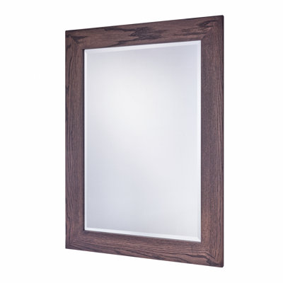 Yazzie Wood Framed Wall Mounted Accent Mirror in Rich Brown