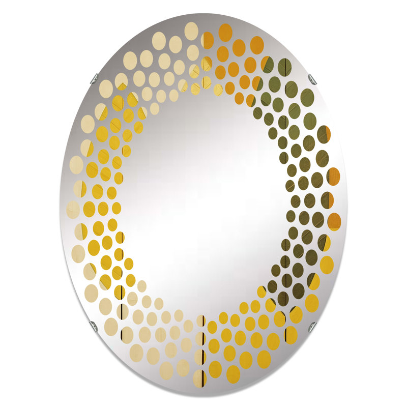 Harmony In Honey Folage II - Miroir mural à pois - MIR114755-Ovale, L 20 po x H 30 po