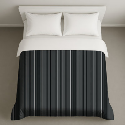 Housse de couette moderne à rayures noires