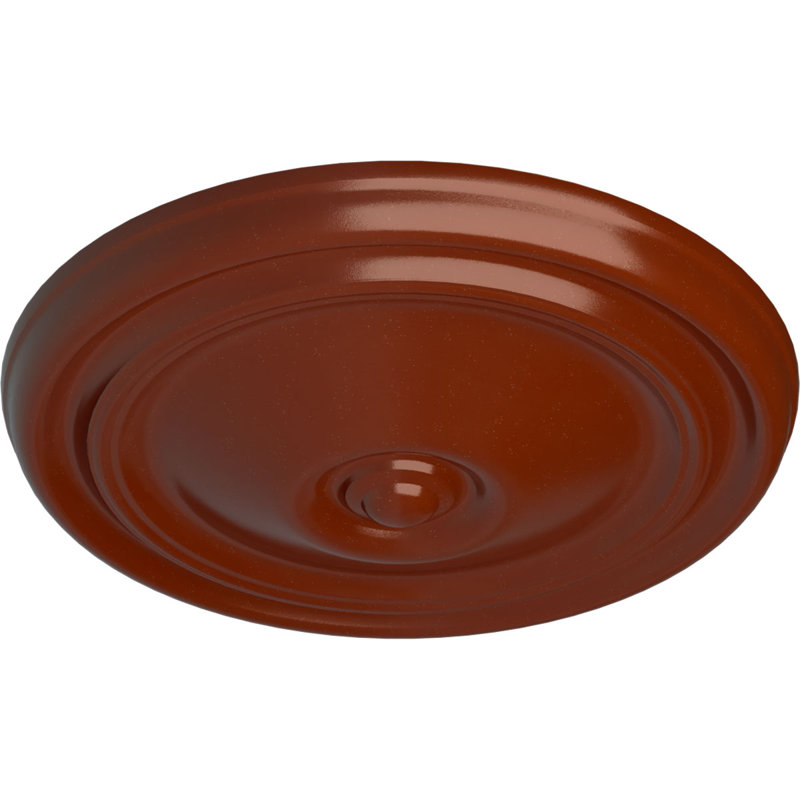 Endurathane Reece Ceiling Medallion, 12"OD x 1 3/4"P (Fits Canopies up to 2 3/8"), Hand-Painted Firebrick Finish, Firebrick