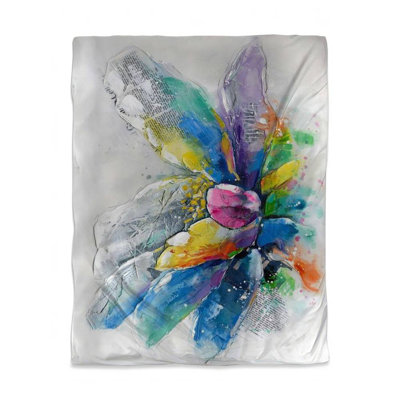 Industrial Abstract Flower Duvet Cover - Bedroom Home Decor