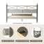 Structure de lit plateforme très grand avec tête et pied de lit en bois massif, 12 lattes robustes, pieds en métal, antidérapant et sans bruit, assemblage facile, aucun sommier tapissier requis, finition chêne gris vieilli-338601601-338601725