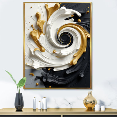 Liquid Gold Black & White Spiral Magic - Abstract Spirals Wall Art