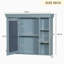 Armoire de rangement murale bleue 35 po x 28 po avec porte miroir, armoire de salle de bain moderne avec miroir, armoire à pharmacie avec 6 tablettes ouvertes