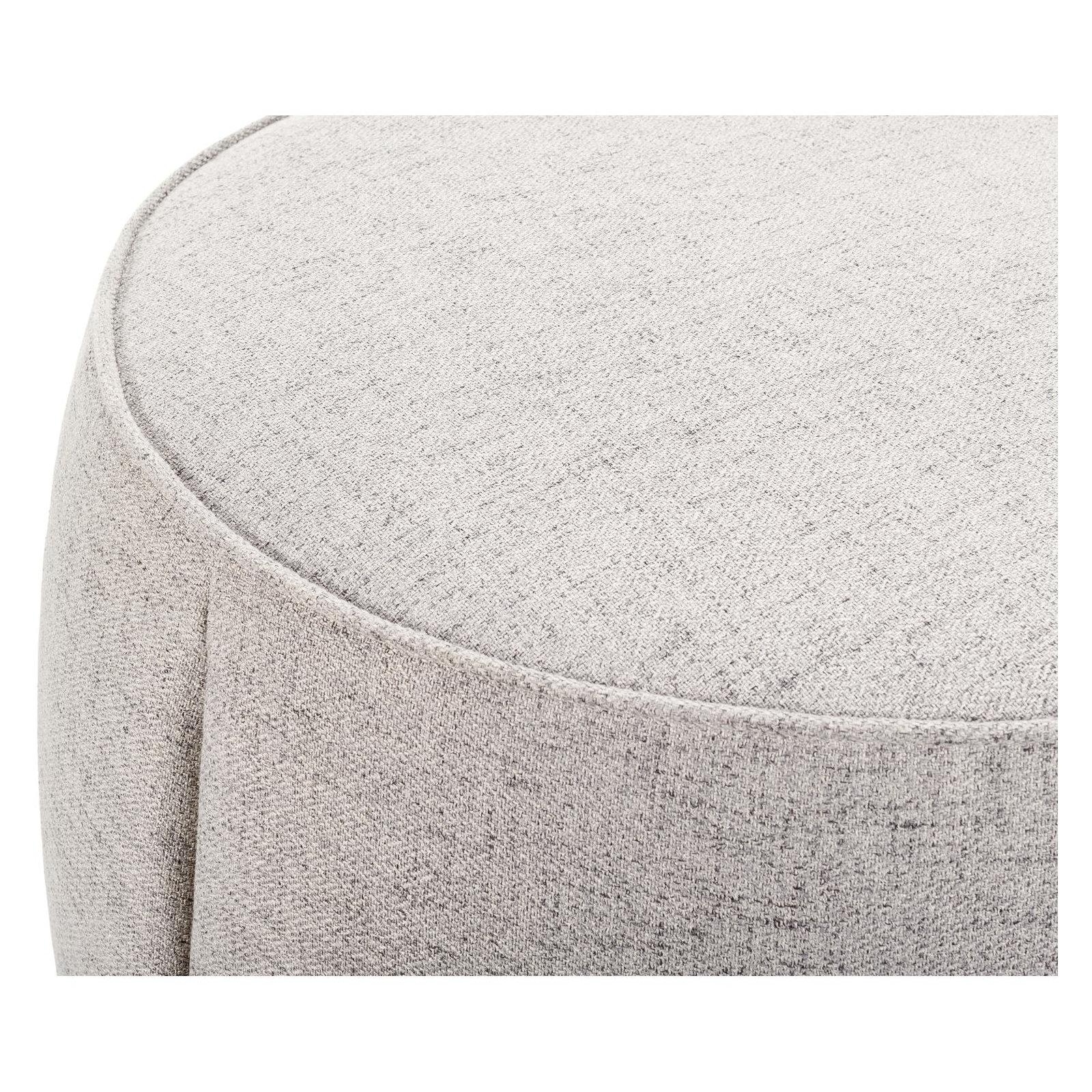 Alexandria 24" Round Ottoman, White polyester