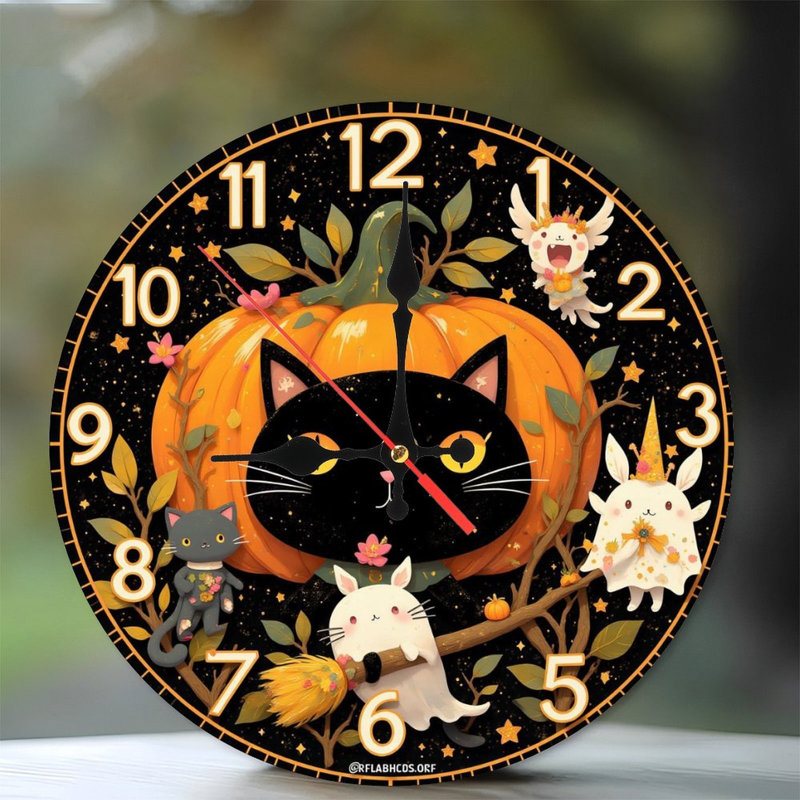 horloge citrouille noire créatures magiques
