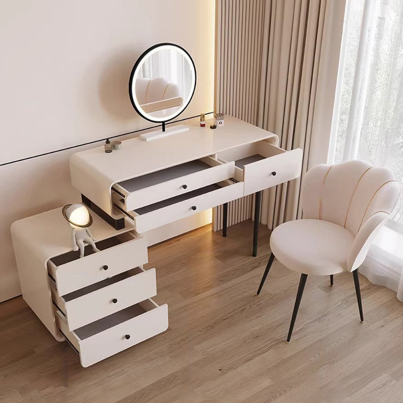 Makeup Vanity with Light mirror,6 drawers,Power Outlet