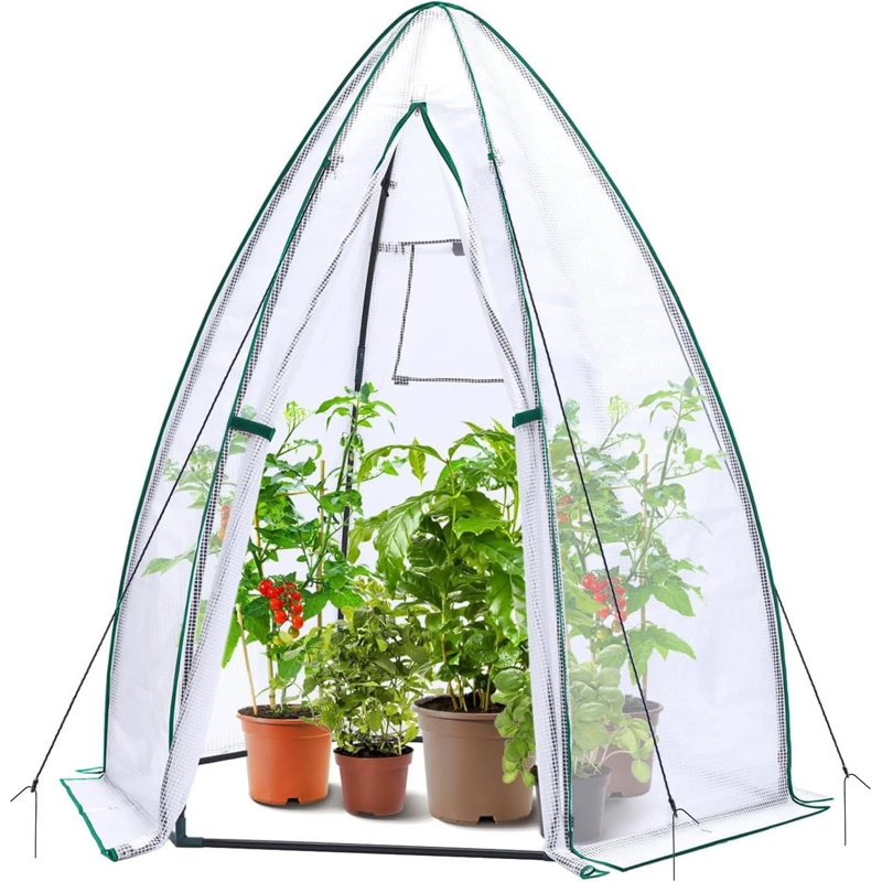 Portable Tent Style Greenhouse - Weatherproof Plant Protector With Cover, Zippered Door & Window - Ideal For Vegetables, Flowers, Herbs - Easy Assembly With Ground Pegs For Secure Anchoring