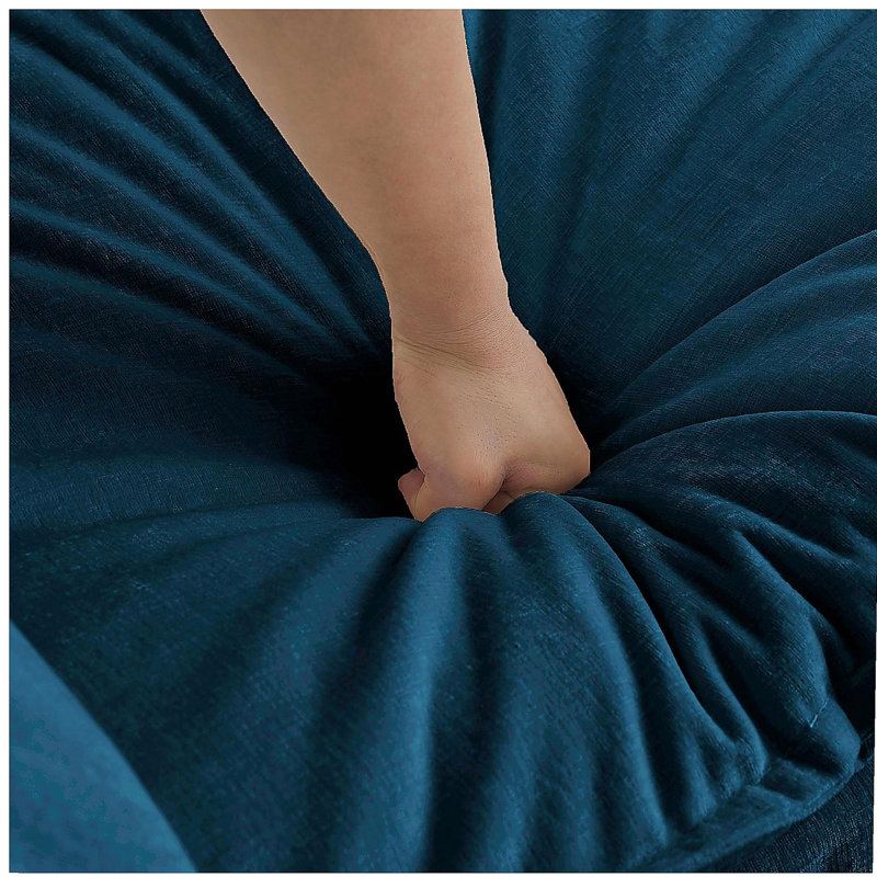Canapé modulaire en U avec repose-pieds réversible, canapé d'angle convertible 5 places avec 2 repose-pieds, canapé moelleux et minimaliste moderne pour le salon, chenille bleue